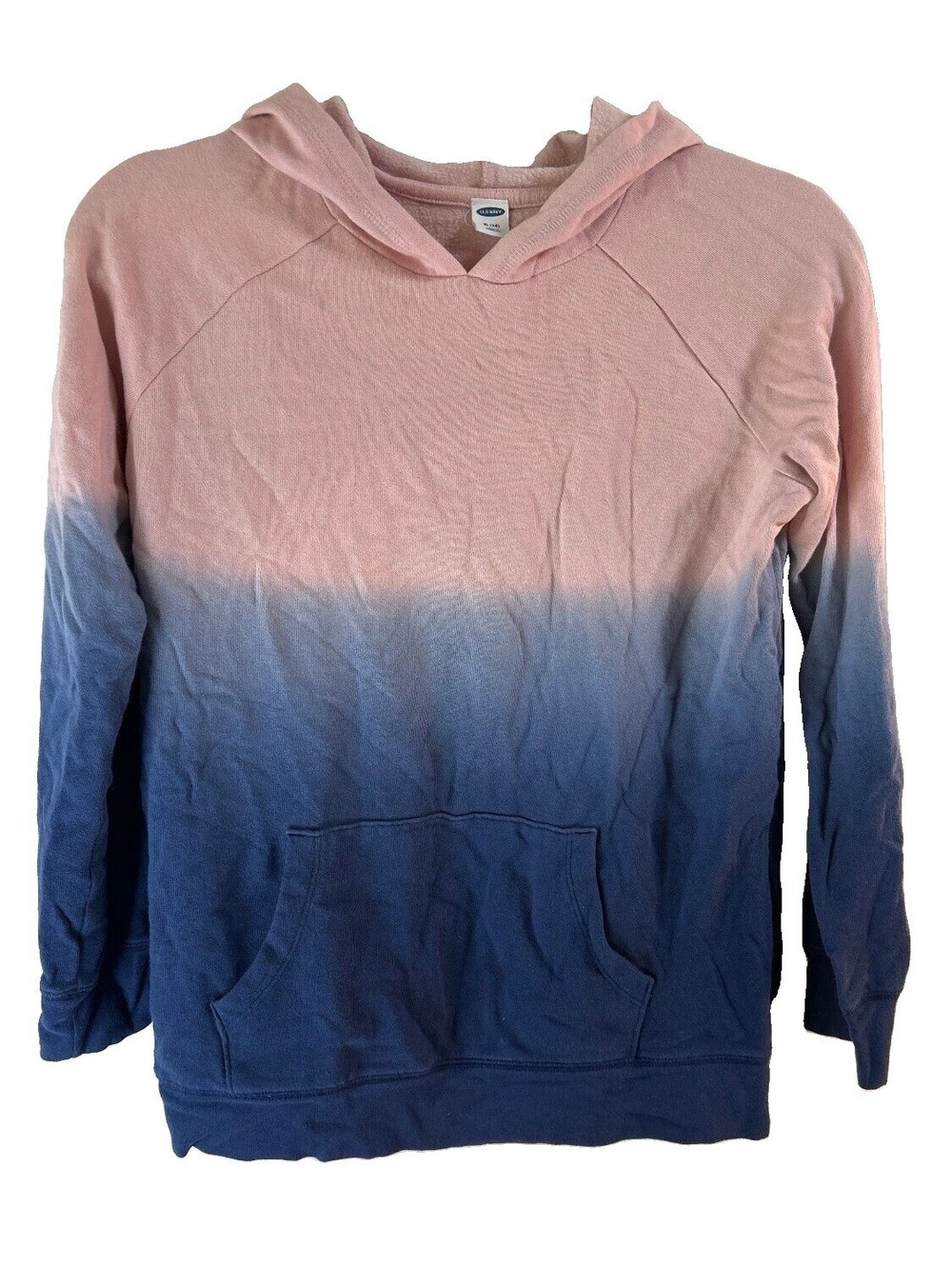 Old Navy Girls Pink Blue Ombre Pullover Hoodie Sweatshirt XL 14 Fleece